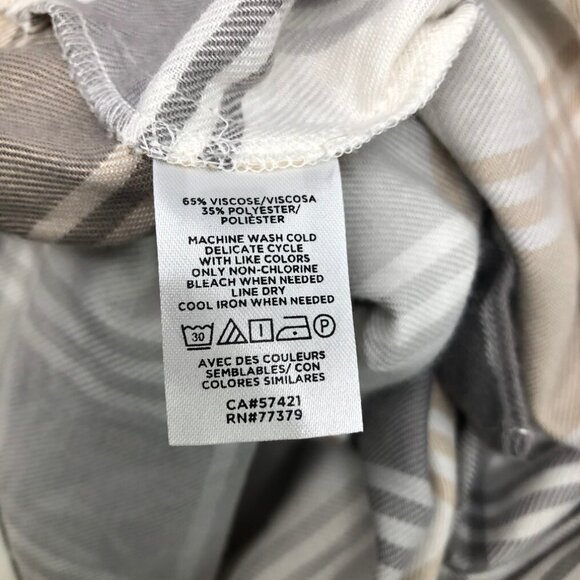 NWT Ann Taylor Gray Tan Plaid Buttondown Shirt Size XL - Picture 8 of 9